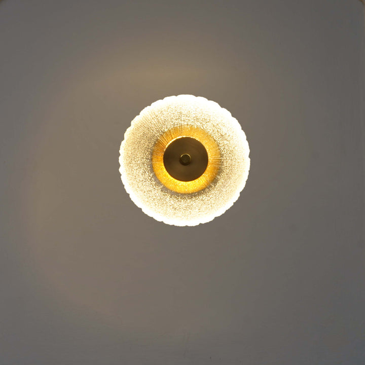 AXTON Integrated Single Light LED Wall Fitting In Brass Finish Metal With Frosted White Glass
