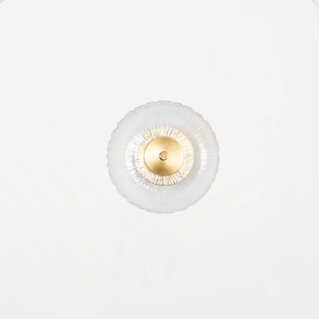 AXTON Integrated Single Light LED Wall Fitting In Brass Finish Metal With Frosted White Glass