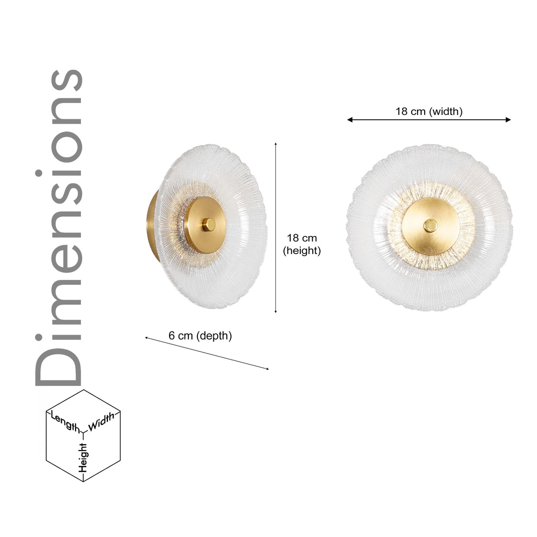 AXTON Integrated Single Light LED Wall Fitting In Brass Finish Metal With Frosted White Glass
