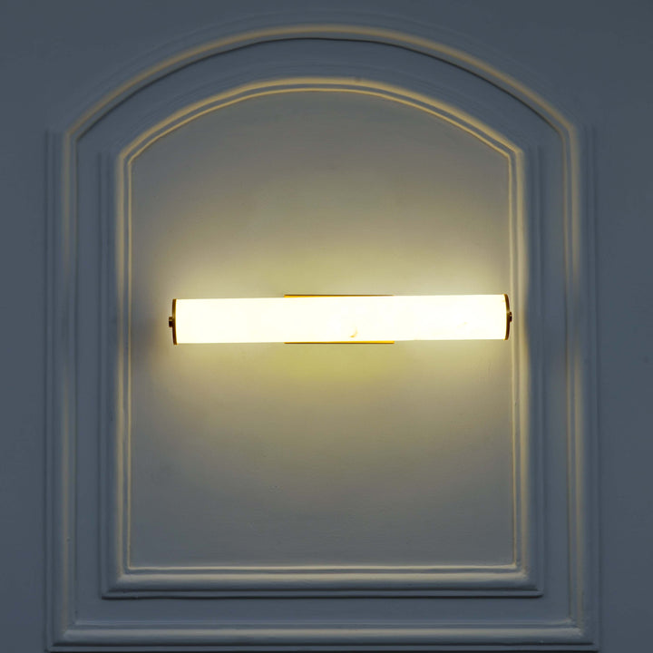 CAPOTE  Inbuild LED Wall Light in Brass Finish With White Alabaster