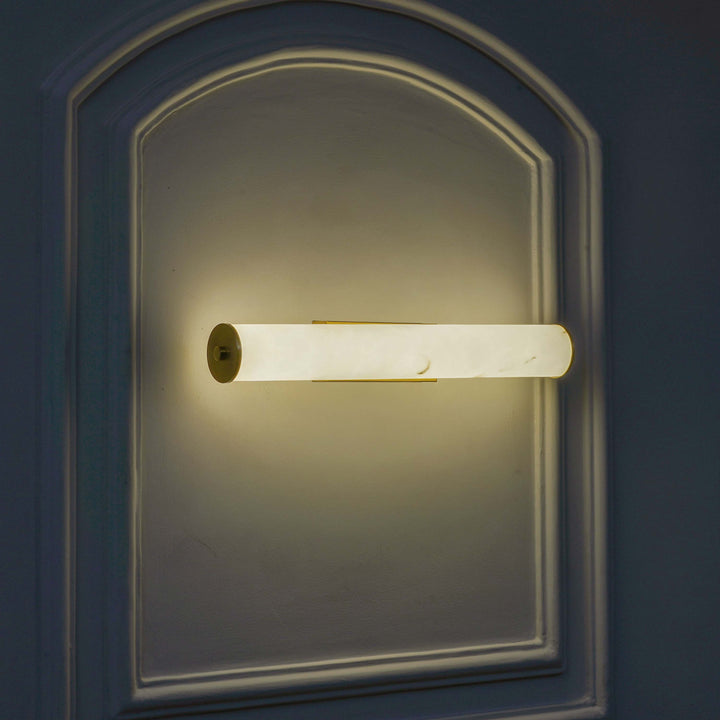 CAPOTE  Inbuild LED Wall Light in Brass Finish With White Alabaster