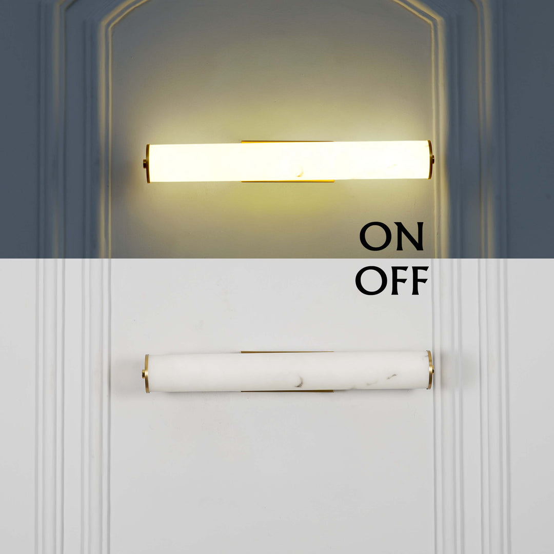 CAPOTE  Inbuild LED Wall Light in Brass Finish With White Alabaster