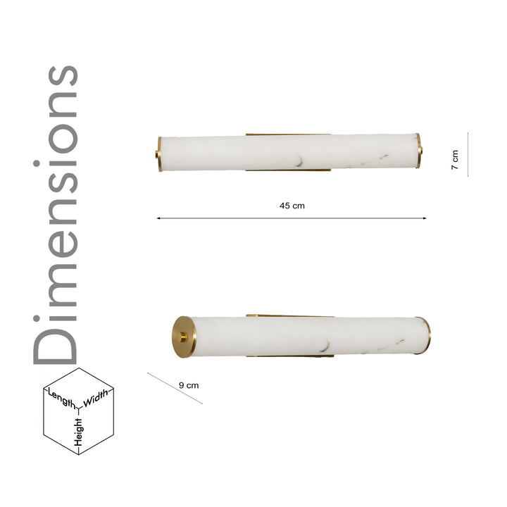 CAPOTE  Inbuild LED Wall Light in Brass Finish With White Alabaster