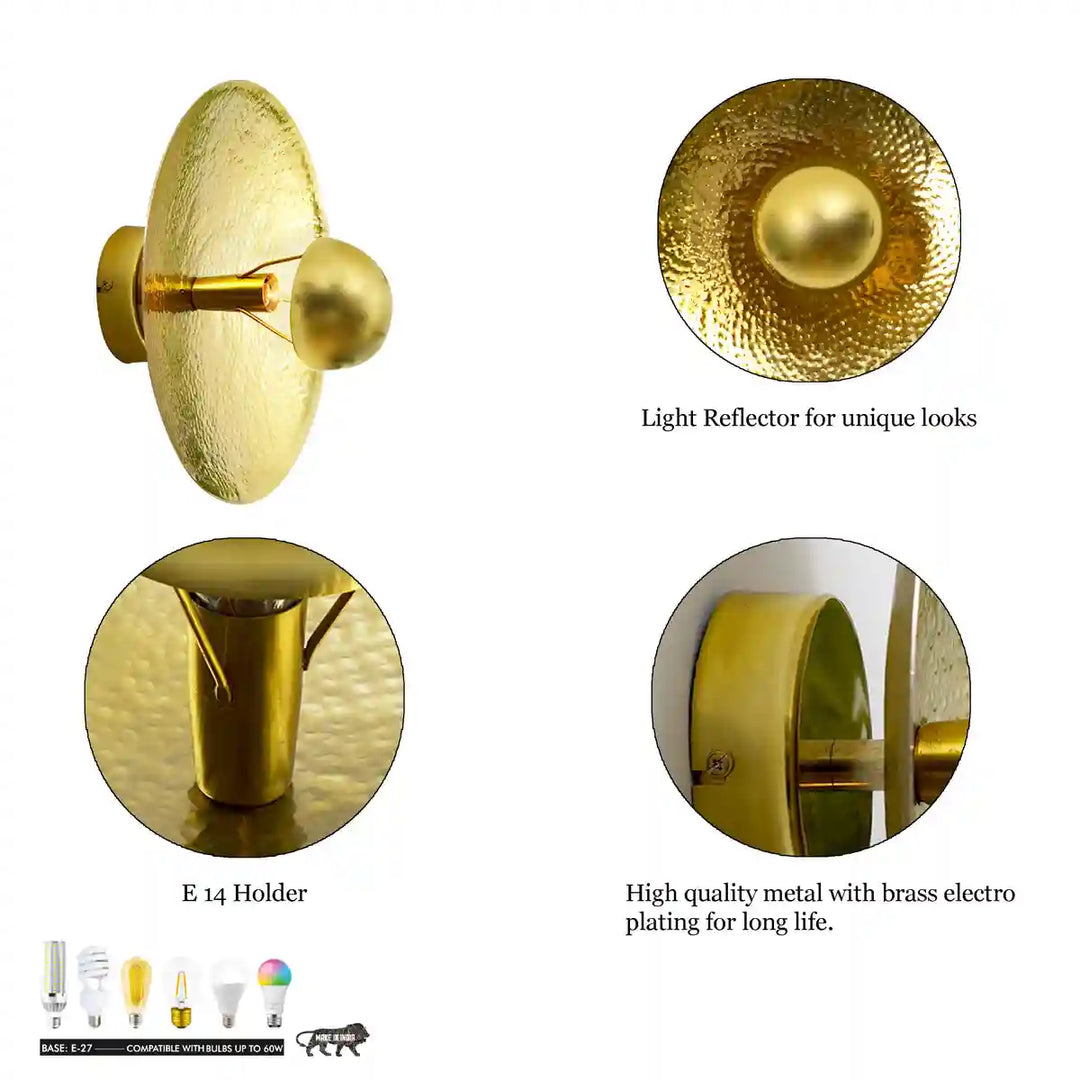 Berk Brass Finish Metal Wall Light