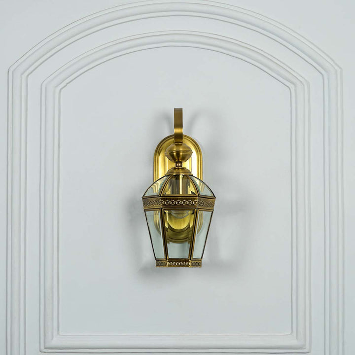 Thorton Classic Brass anf Glass Lantern Wall Sconce