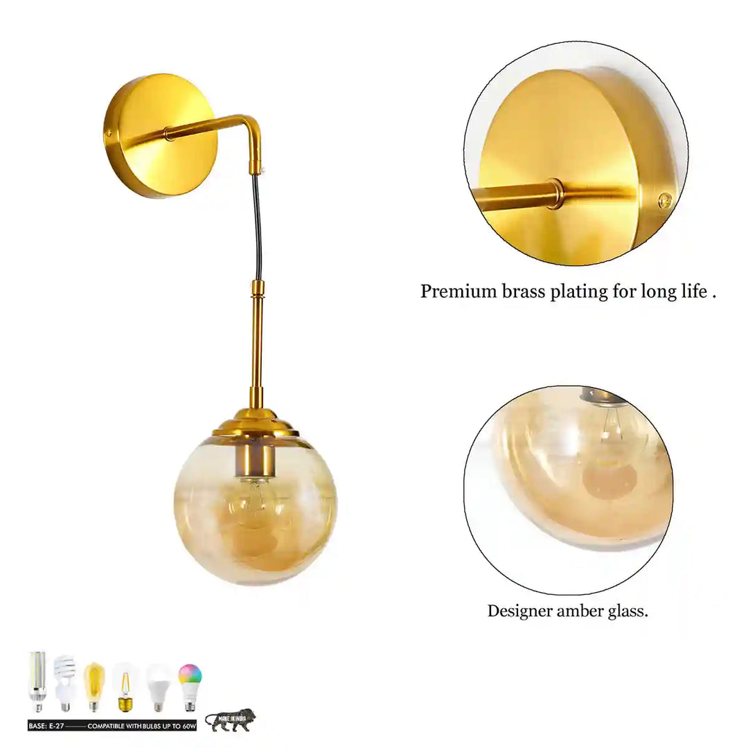 Endikott Globe Glass Wall Light