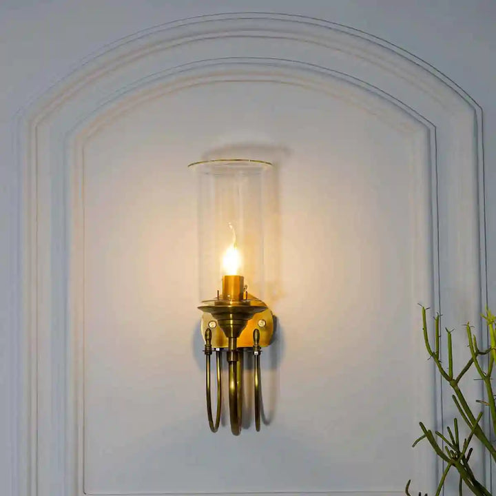 Stella Clear Glass and Gold Metal Wall Light