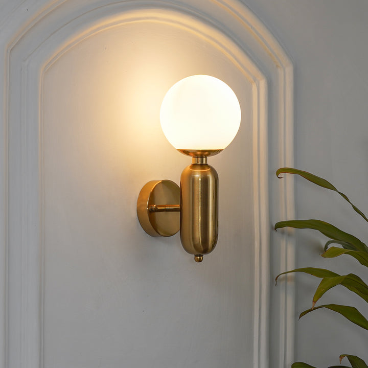 SEEBER Torche White Globe Wall Light