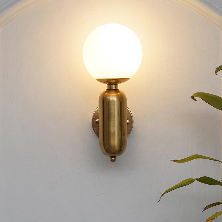 SEEBER Torche White Globe Wall Light