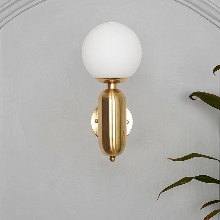 SEEBER Torche White Globe Wall Light
