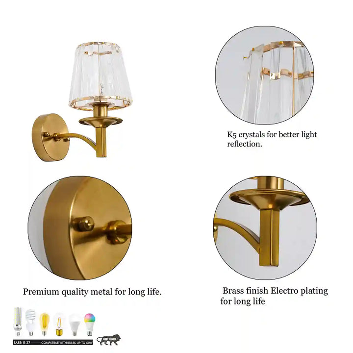 Adrik Gold Modern Wall Light