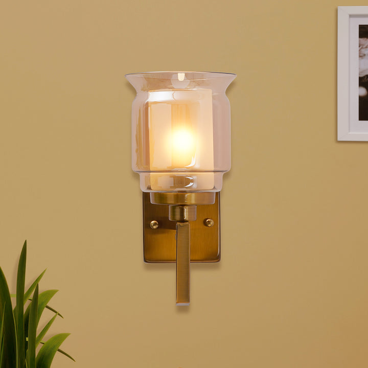 Hylton Single Light Amber Glass Wall Light