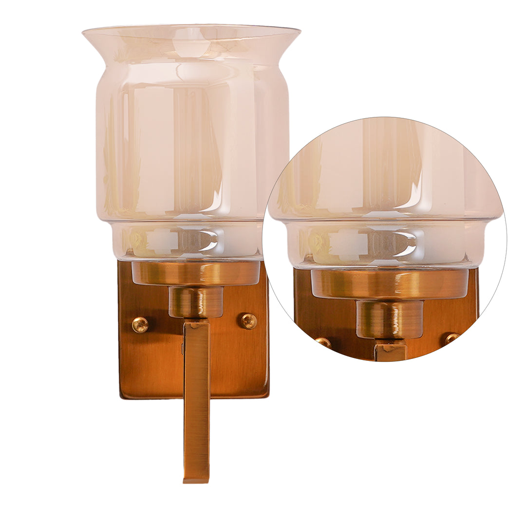 Hylton Single Light Amber Glass Wall Light