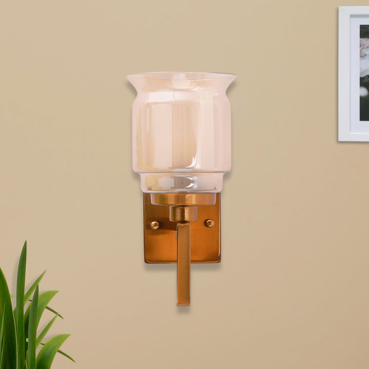 Hylton Single Light Amber Glass Wall Light