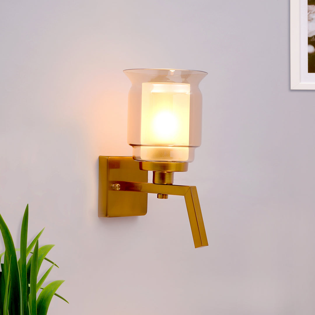 Hylton Single Light Amber Glass Wall Light