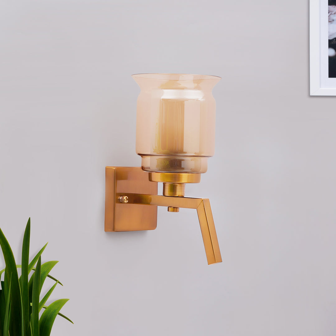 Hylton Single Light Amber Glass Wall Light