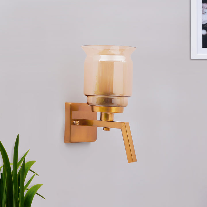 Hylton Single Light Amber Glass Wall Light