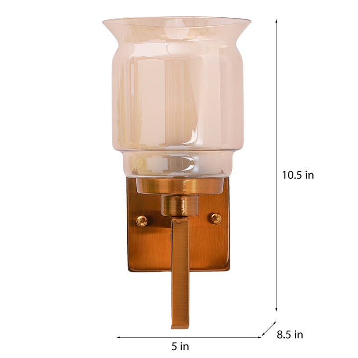 Hylton Single Light Amber Glass Wall Light