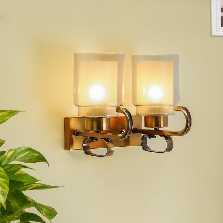 POPPY Dual Light Brass Metal Wall Light