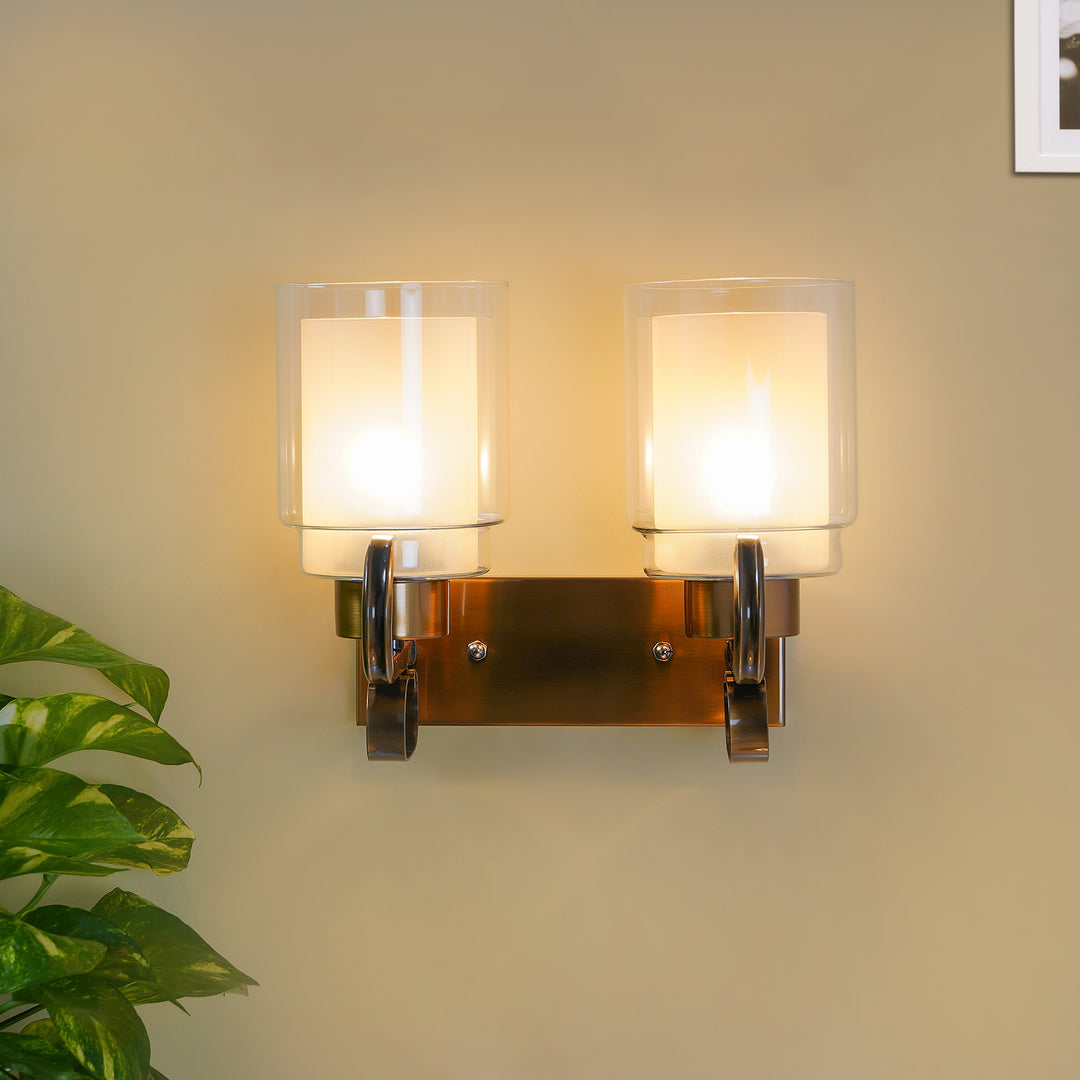 POPPY Dual Light Brass Metal Wall Light