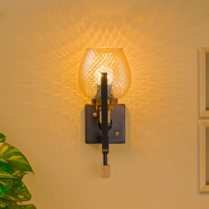 ELIZABETH Single Light Brown Glass Wall Light