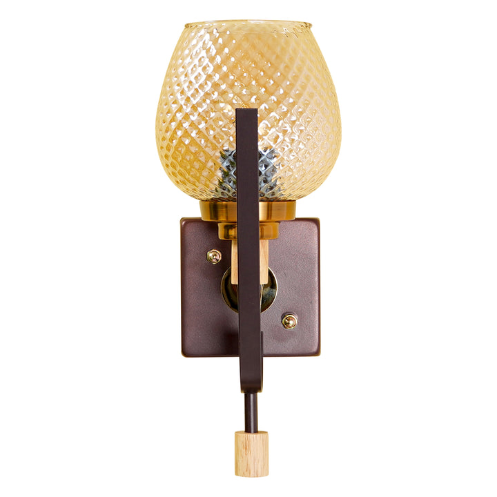 ELIZABETH Single Light Brown Glass Wall Light