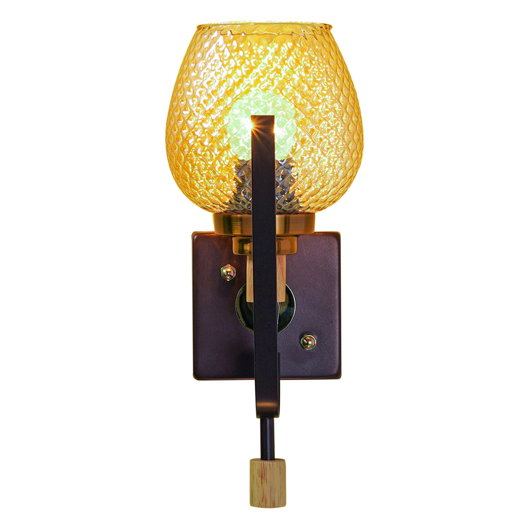 ELIZABETH Single Light Brown Glass Wall Light