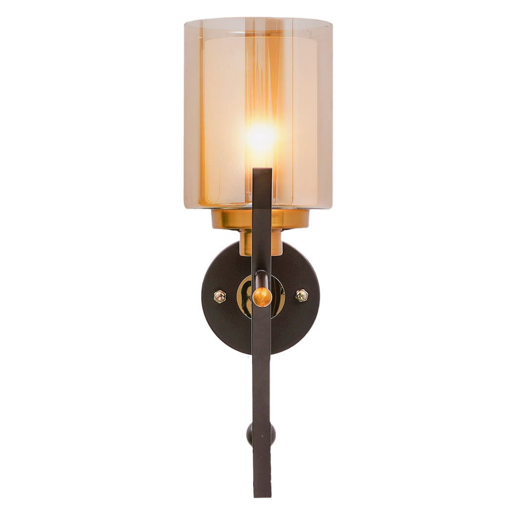 DORMA Single Light Brown Glass Wall Light