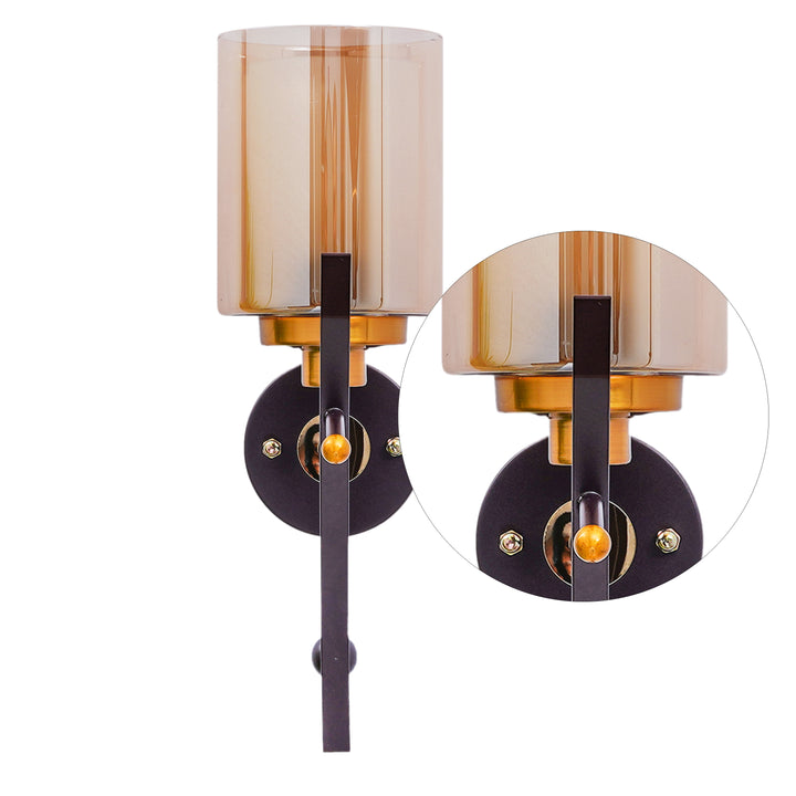DORMA Single Light Brown Glass Wall Light