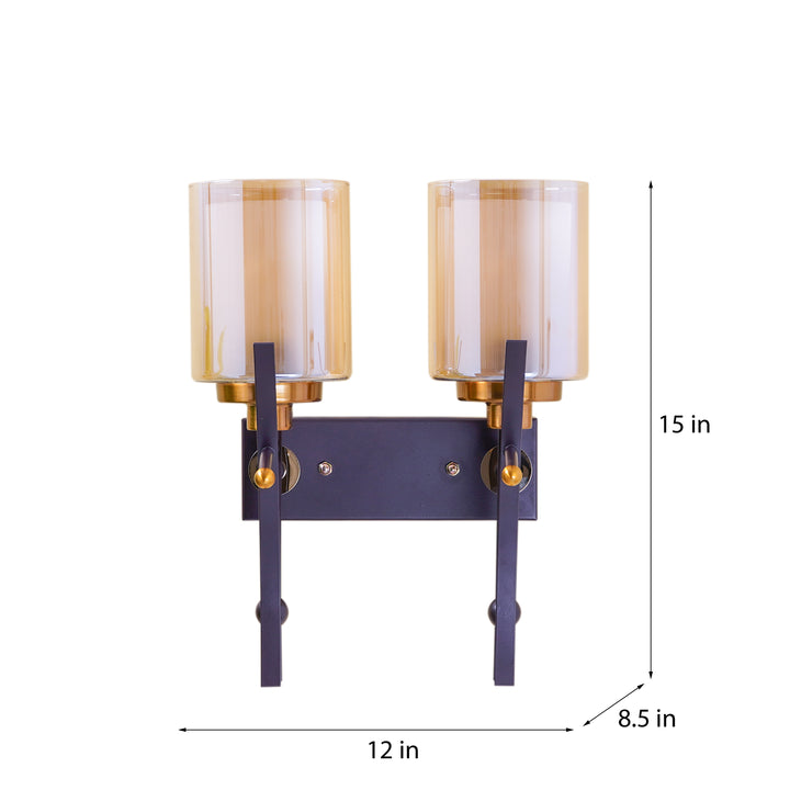 DORMA Dual Light Brown Glass Wall Light