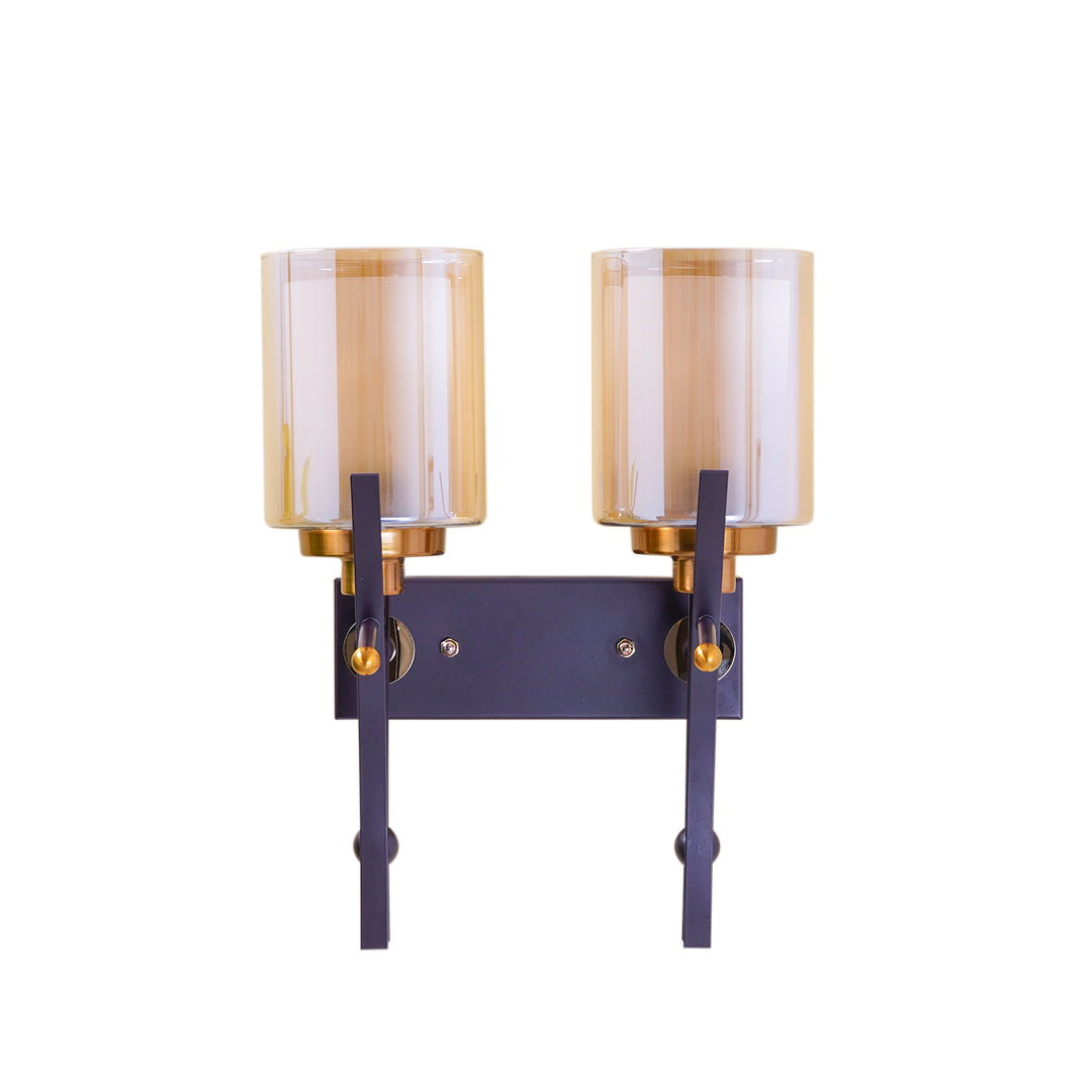 DORMA Dual Light Brown Glass Wall Light