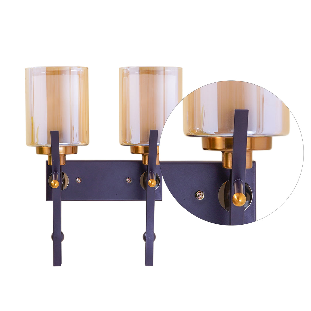 DORMA Dual Light Brown Glass Wall Light