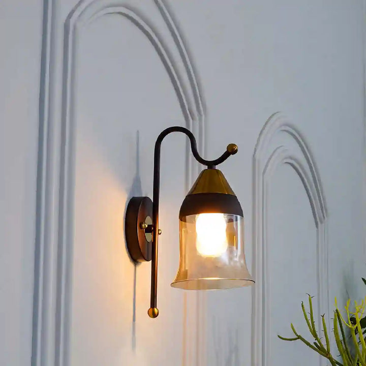 Cassis Single Light Glass and Metal Wall Light