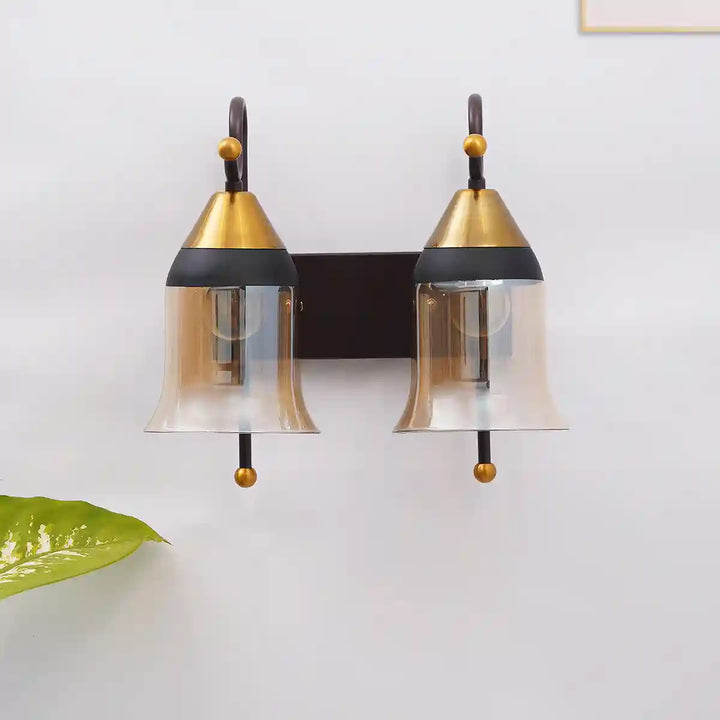 Cassis Dual Light Glass and Metal Wall Light