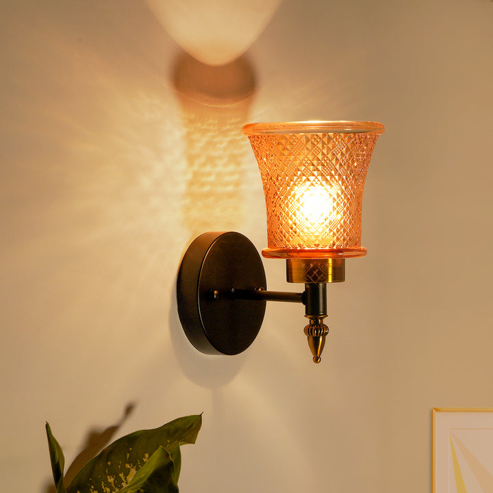 GUNNISLAKE Single Light Glass and Metal Wall Light
