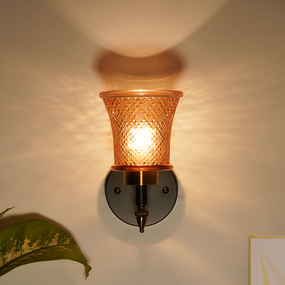 GUNNISLAKE Single Light Glass and Metal Wall Light