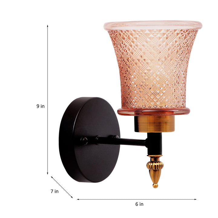 GUNNISLAKE Single Light Glass and Metal Wall Light