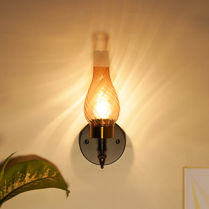 VESTRY Single Light Glass and Metal Wall Light