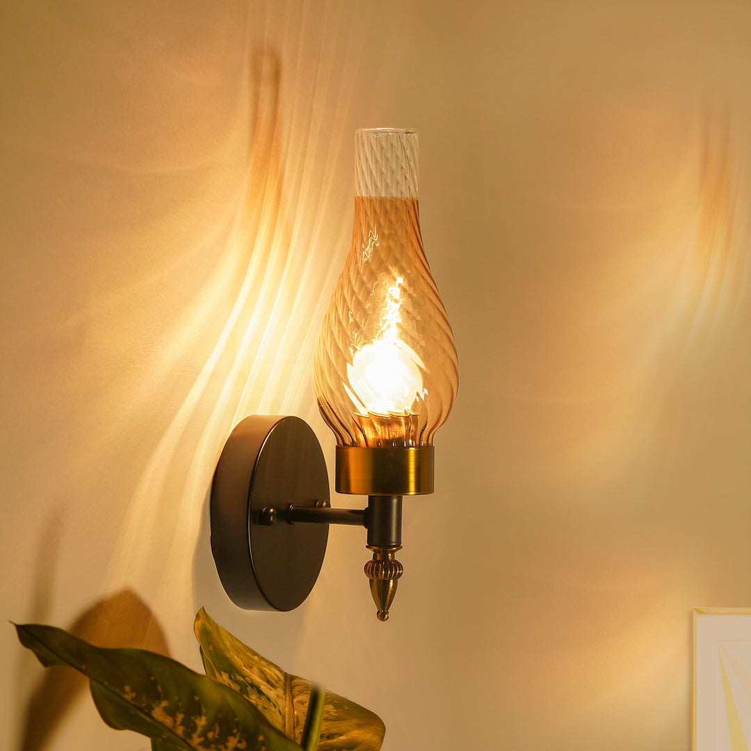 VESTRY Single Light Glass and Metal Wall Light