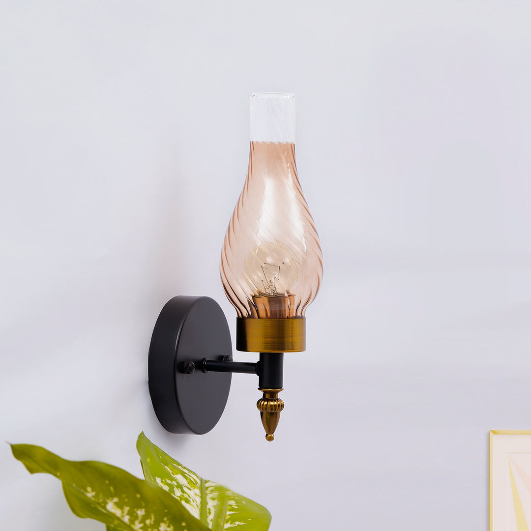 VESTRY Single Light Glass and Metal Wall Light