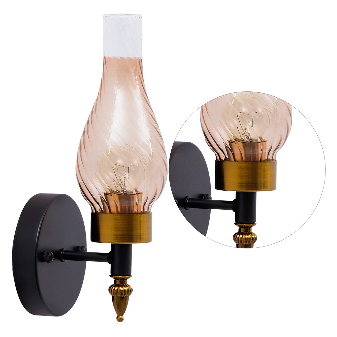 VESTRY Single Light Glass and Metal Wall Light