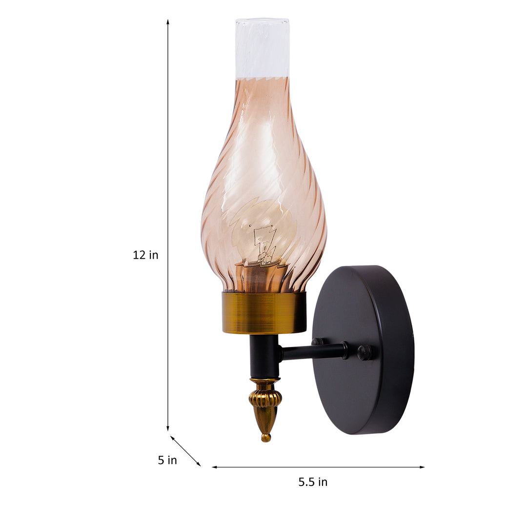 VESTRY Single Light Glass and Metal Wall Light