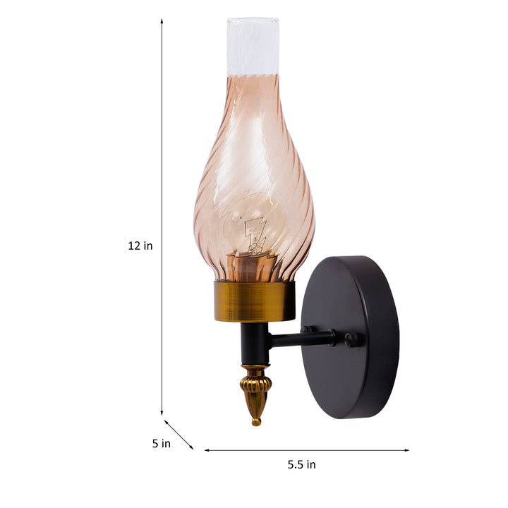 VESTRY Single Light Glass and Metal Wall Light