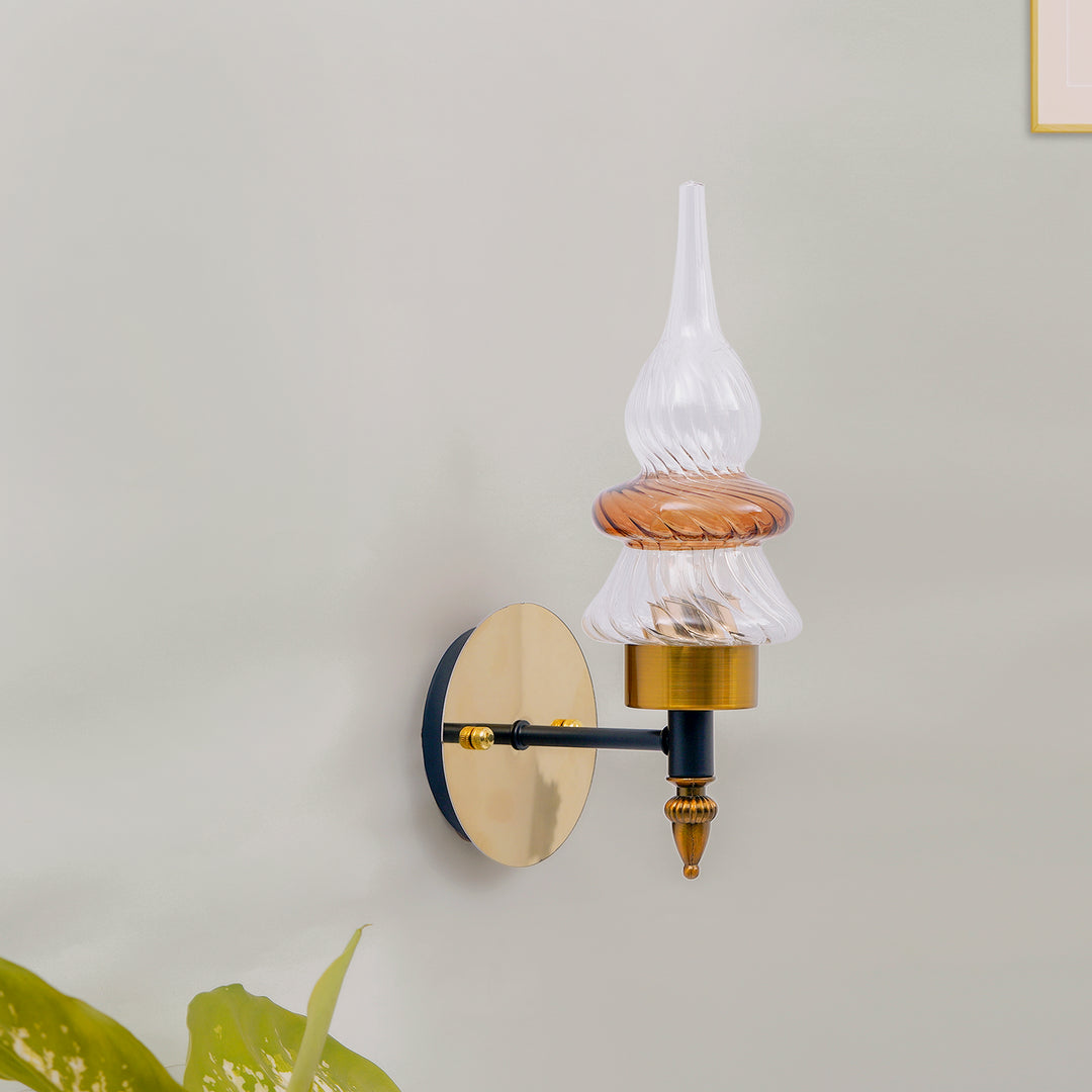 REGENCY Single Light Glass and Metal Wall Light
