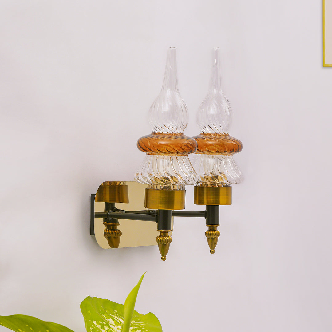 REGENCY Dual Light Glass and Metal Wall Light