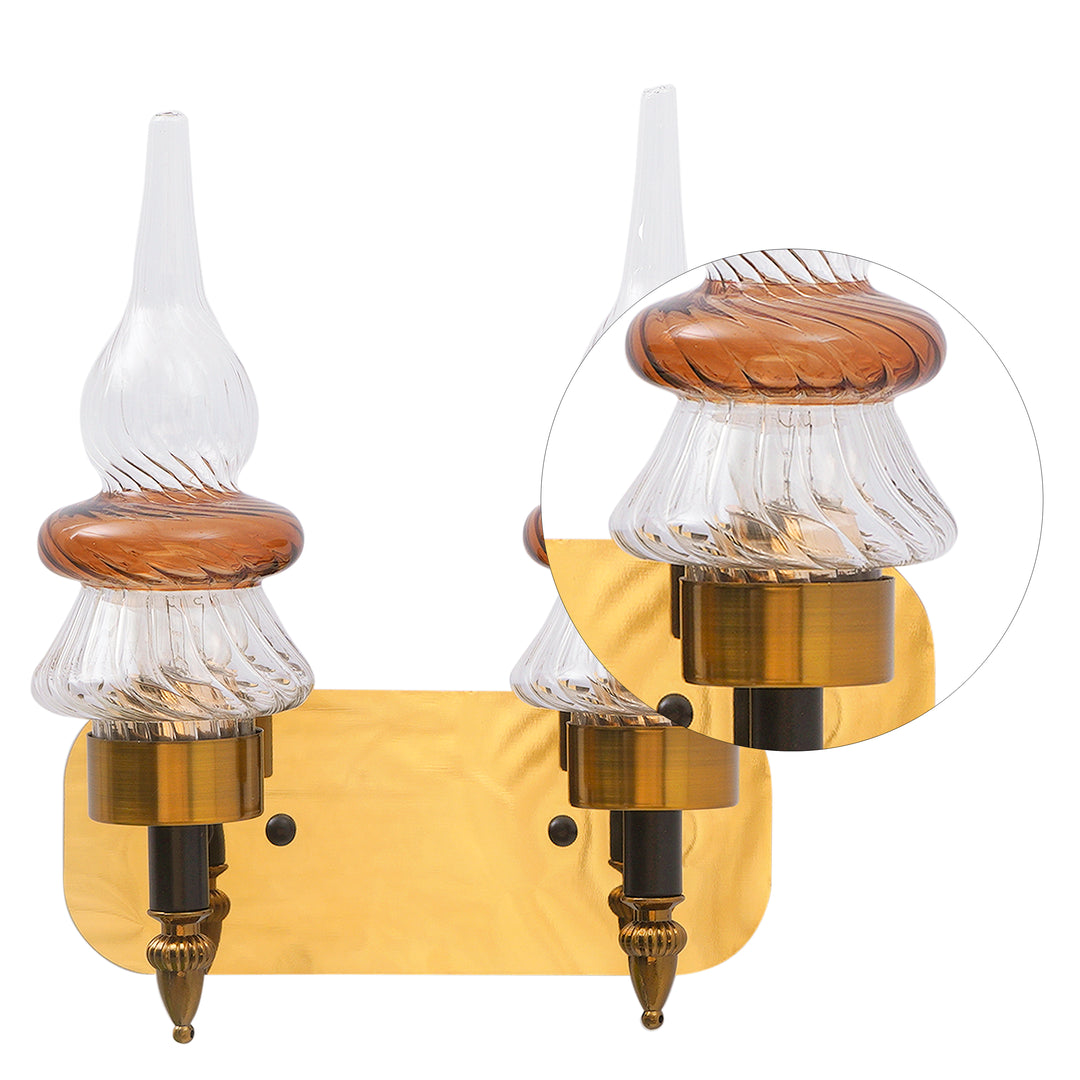 REGENCY Dual Light Glass and Metal Wall Light