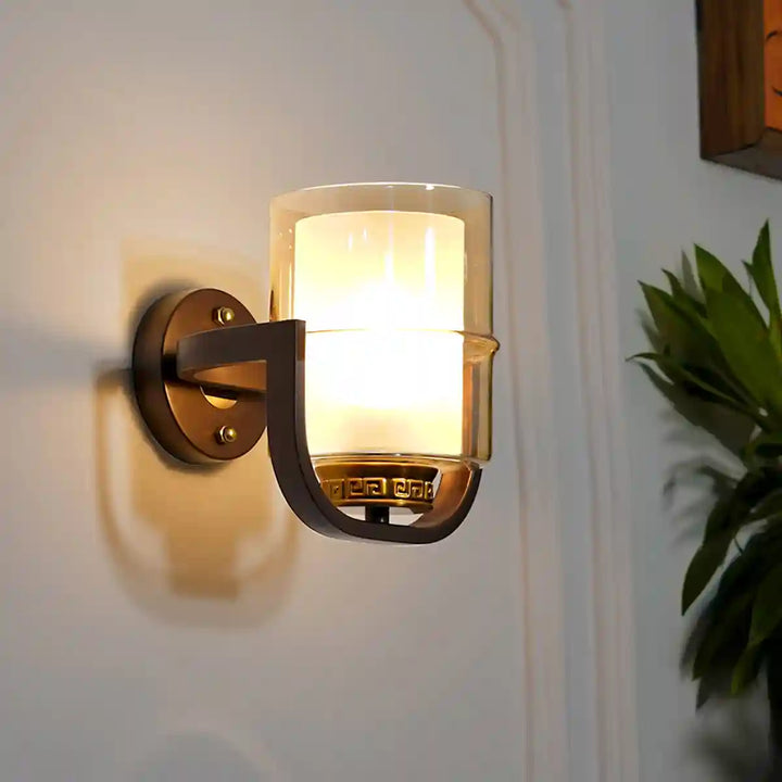 Vienna Single Light Glass and Metal Wall Light