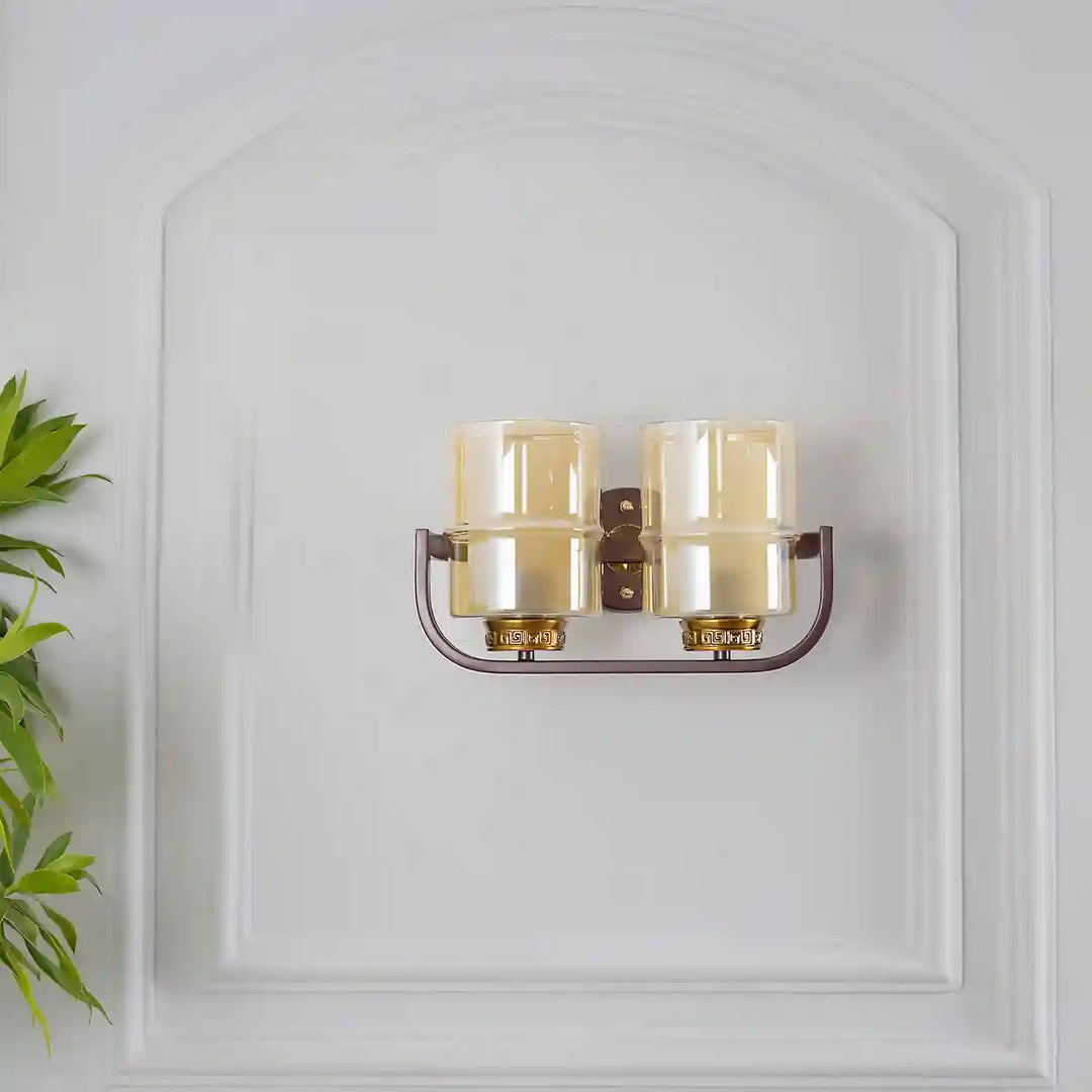 Vienna Double Light Glass and Metal Wall Light