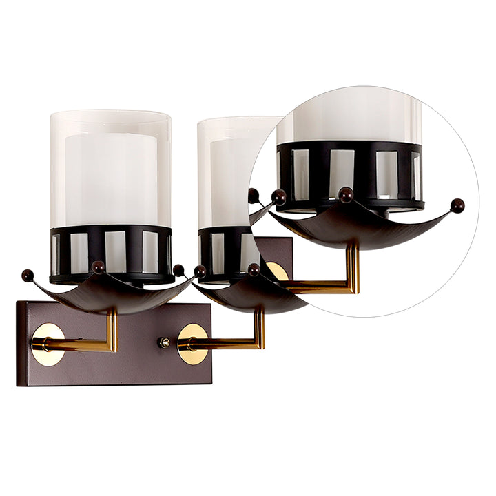 TACOMA Dual Light Glass and Metal Wall Light