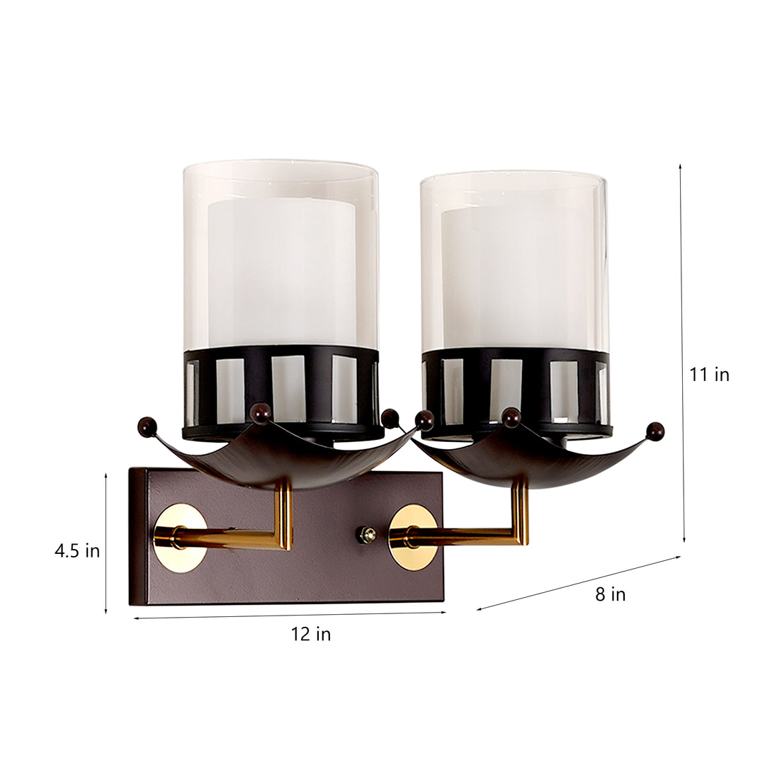 TACOMA Dual Light Glass and Metal Wall Light